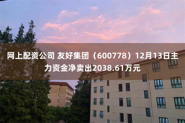 网上配资公司 友好集团(600778)12月13日主力资金净卖出2038.61万元