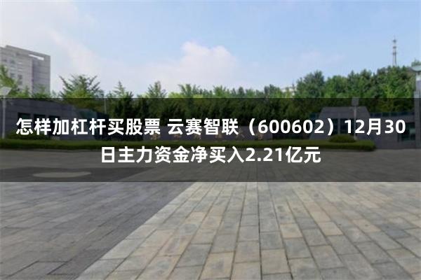 怎样加杠杆买股票 云赛智联(600602)12月30日主力资金净买入2.21亿元
