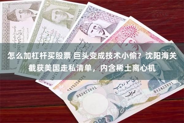 怎么加杠杆买股票 巨头变成技术小偷?沈阳海关截获美国走私清单,内含稀土离心机